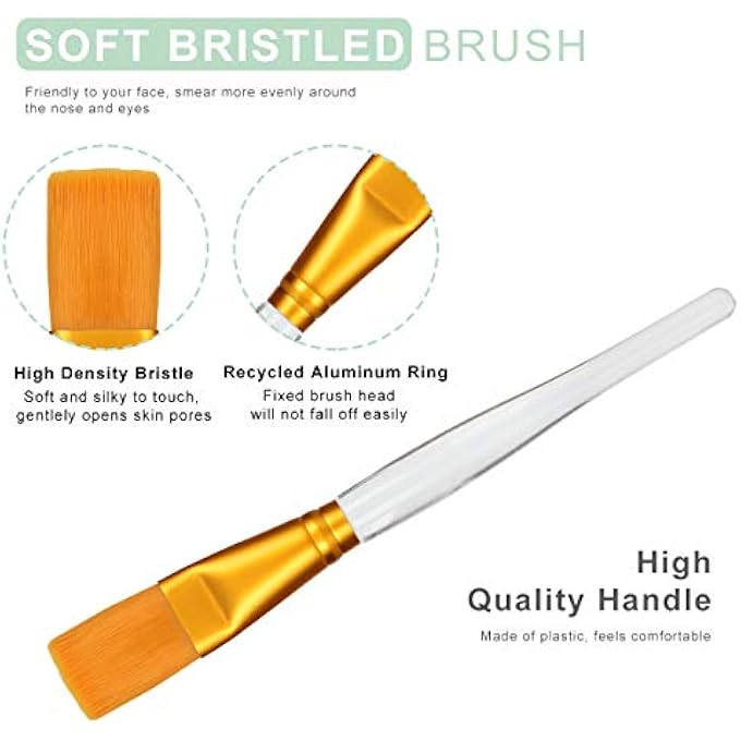 Plazuria FACE MASK MIXING BOWL SET, 5 IN 1 DIY FACEMASK MIXING TOOL KIT WITH FACIAL MASK BOWL STICK SPATULA SILICONE FACE MASK BRUSH & PREMIUM SOFT FACE BRUSHES - Image 4